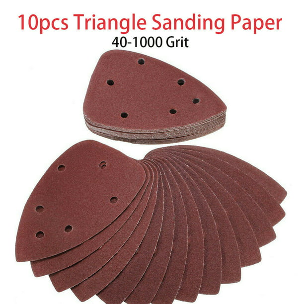 10X 100 Grit Sanding Discs Triangle Sanding Sheets Pads Sandpaper For Polishing